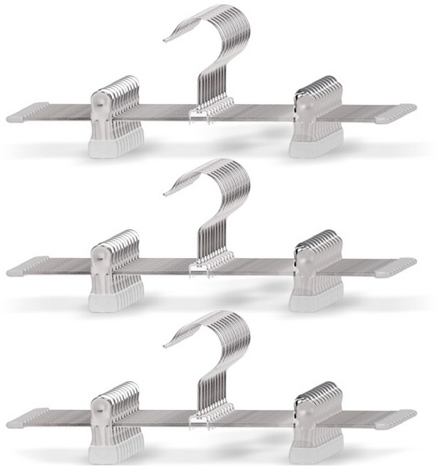 마켓플랜 원핏 논슬립 집게 바지걸이, 그레이, 30개