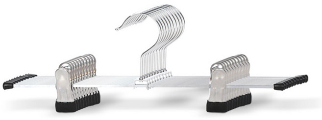 마켓플랜 원핏 논슬립 집게 바지걸이, 블랙, 10개