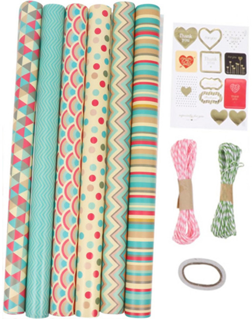 마켓감성 아기자기 생일선물 포장지, 폴카도트, 1개