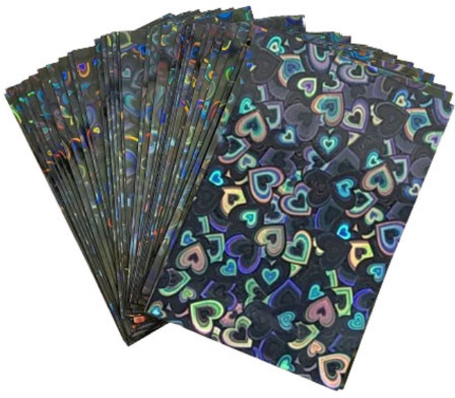경이상점 포토카드 하트 홀로그램 슬리브 50p, 블랙, 50개