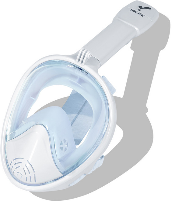 이츠라이프 풀페이스 스노쿨링 마스크 3세대 세트, 페일블루