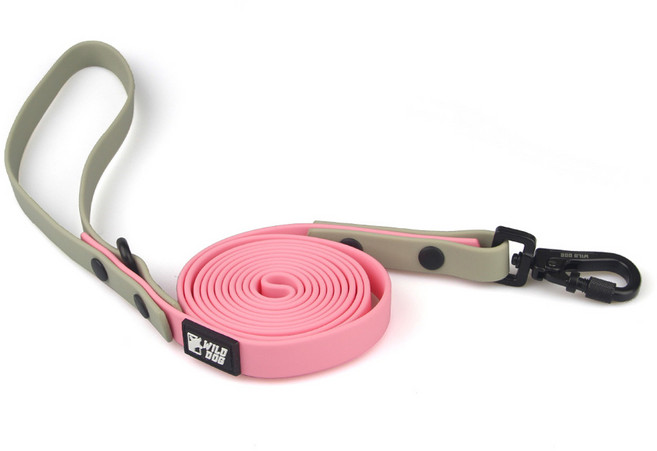 와일드독 강아지 워터프루프 투톤 리드줄, 핑크, 1개