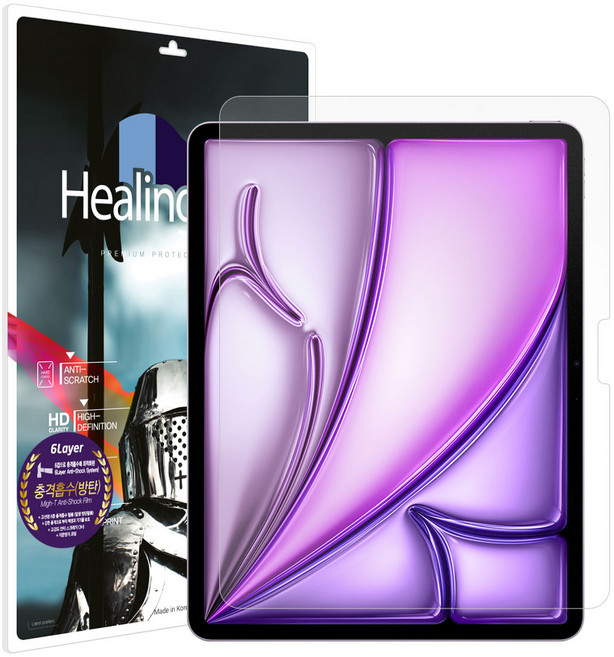 힐링쉴드 충격흡수 방탄 저반사 태블릿PC 액정보호필름 2p 세트, 1세트