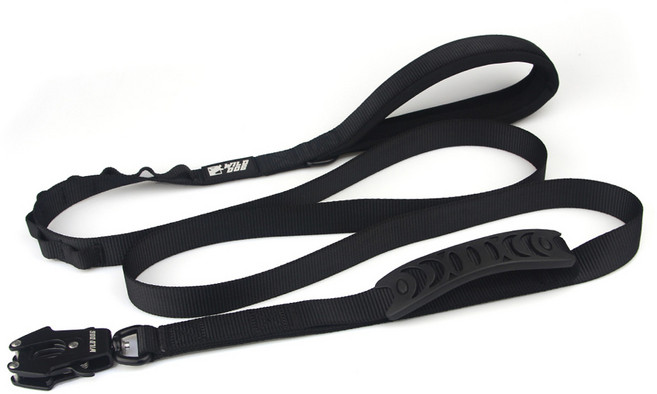 와일드독 강아지 투핸들 리드줄, 블랙, 1개