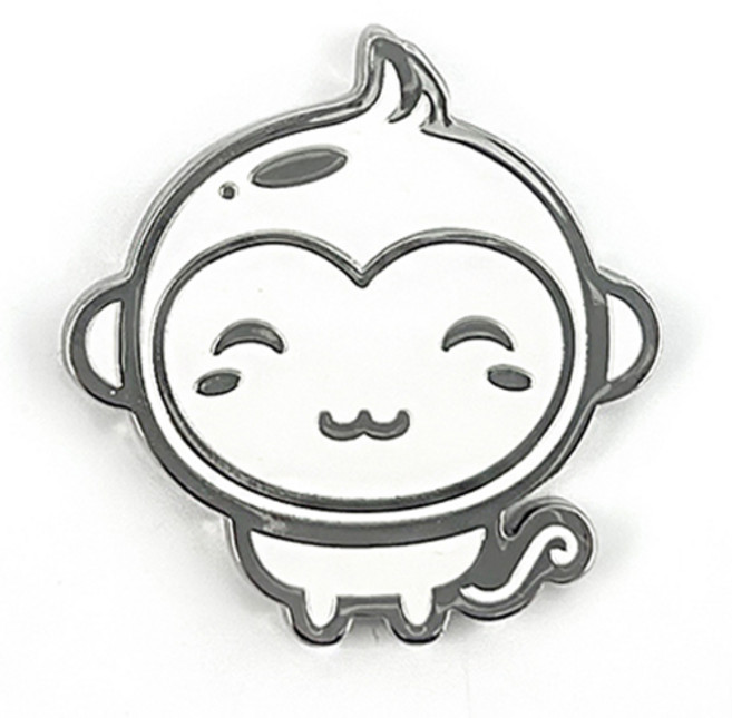 지봇골프 십이지신 캐릭터 골프 볼마커, 실버 신(원숭이), 1개