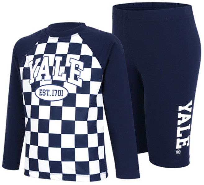 예일키즈 아동용 체커보드 래쉬가드 셋업 YJCCRUD23091