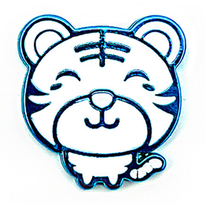 지봇골프 십이지신 캐릭터 골프 볼마커, 블루 인(호랑이), 1개