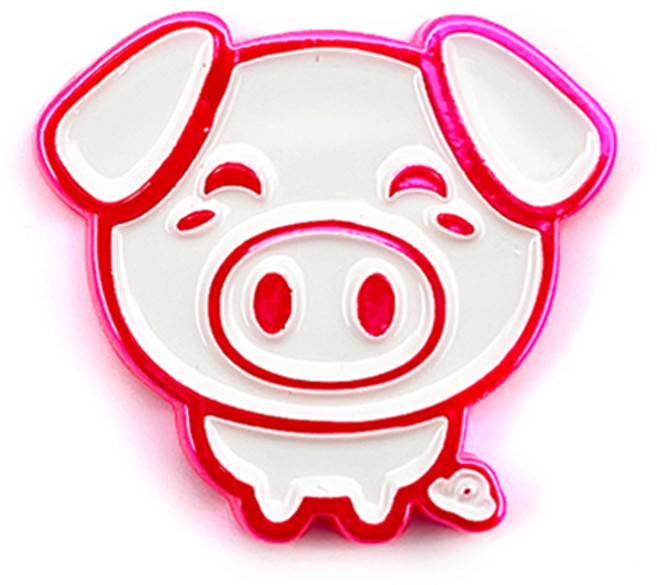 지봇골프 십이지신 캐릭터 골프 볼마커, 핑크 해(돼지), 1개