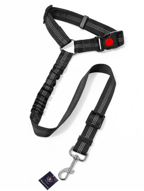 딩동펫 강아지 충격흡수 안전벨트, 블랙, 1개