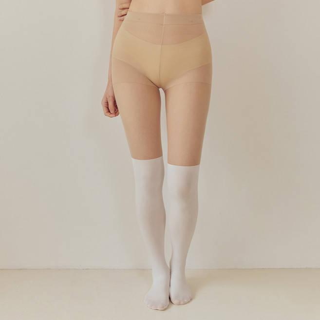 마른파이브 넉넉 UV차단 올풀림방지 니삭스 투톤 스타킹