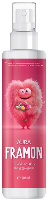 아우라 프라몬 섬유탈취제 로즈머스크 본품, 140ml, 1개