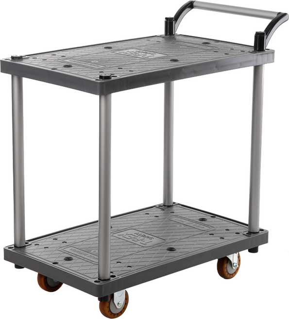 T-REX CASTER 雙層萬用手推車 灰色 (旋轉輪x2 + 固定輪x2), 1個