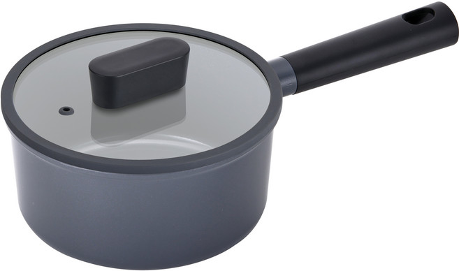 PN풍년 인덕션 마레 히트팟 편수 냄비 + 뚜껑 세트, 18cm, 블랙 + 그레이, 1세트