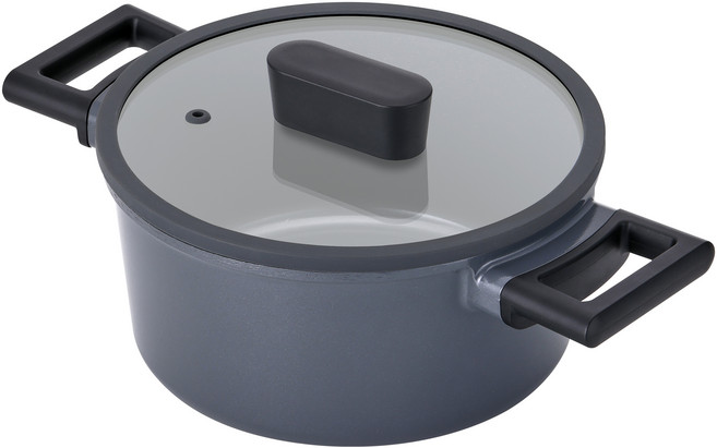 PN풍년 인덕션 IH 마레 히트팟 양수 냄비 + 뚜껑 세트, 20cm, 블랙 + 그레이, 1세트