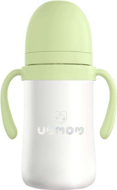 유비맘 시그니처 보온보냉 스테인리스 유아 빨대컵, 220ml, 1개, 멜론