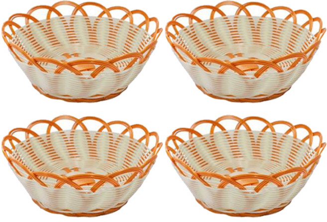 로흐야 국산 원형 3선 야채 바구니, 오렌지, 4개