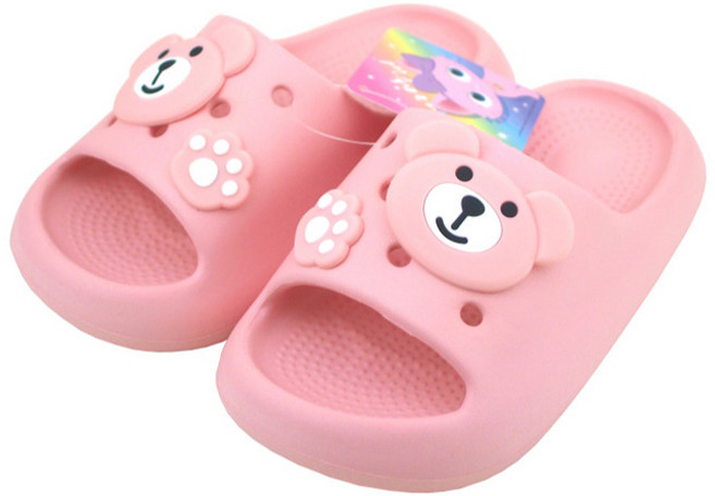 코코브레인 여아용 핑크베어 슬리퍼