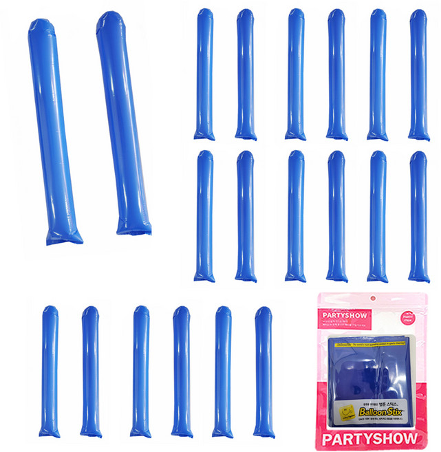 파티쇼 응원 막대풍선 2p, 블루, 10개