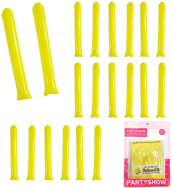 파티쇼 응원 막대풍선 2p, 옐로우, 10개