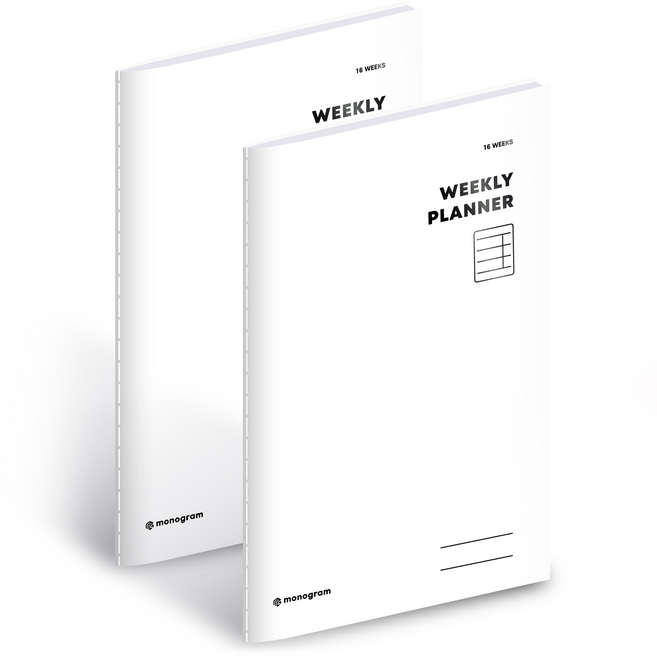 모노그램 16WEEKS 위클리 플래너 MG-0046, 퓨어 화이트, 2개