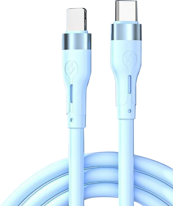 브이로즈 C타입-아이폰 8핀 두꺼운 충전 케이블, 1m, A 블루, 1개