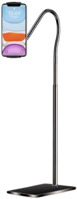 알파커머스 스탠드형 휴대폰 자바라 거치대 블랙 160cm, 1개