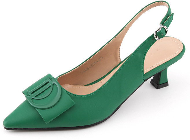 단골언니 여성용 리본 무광 스틸레토 힐 슬링백 쥴리엣 구두 5cm