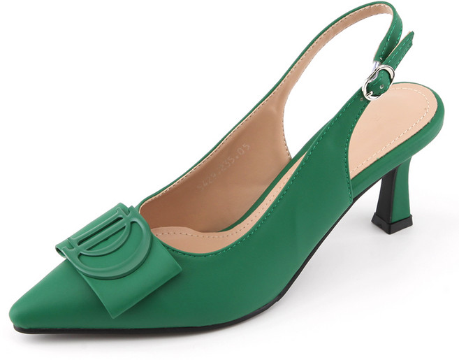 단골언니 여성용 리본 무광 스틸레토 힐 슬링백 쥴리엣 구두 7cm