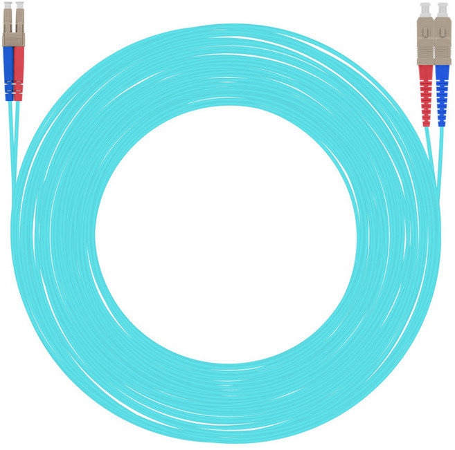 넥스트유 10G OM3 멀티모드 LC-SC 광 점퍼코드 패치코드 NEXT-LS350MM-10G, 아쿠아, 1개, 50m