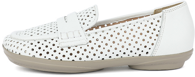 지쎄 제이슈 여성용 천연 양가죽 데이온 초경량 펀칭 로퍼