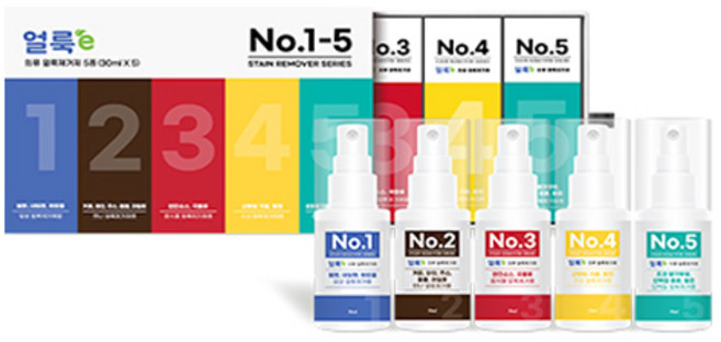 얼룩이 의류 얼룩제거제 5종, 1세트