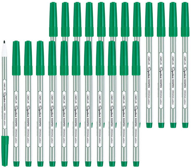 라인플러스 시그니처 사인펜, 녹색, 24개