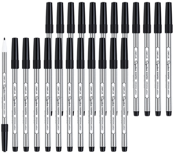 라인플러스 시그니처 사인펜, 흑색, 24개