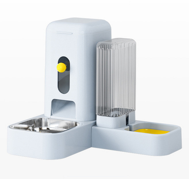 랜보어 반려동물 L자형 반자동 급수식기, 1개, 블루