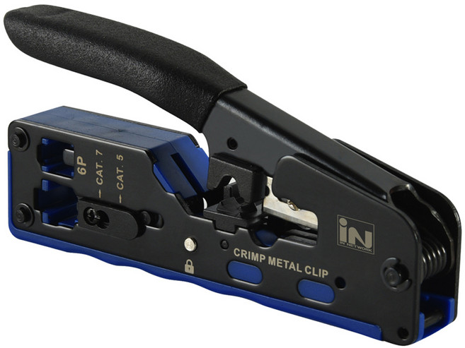 인네트워크 CAT5E / 6 / 7 랜케이블 플러그 압착 랜툴 IN-718, 1개, 21mm, 혼합색상