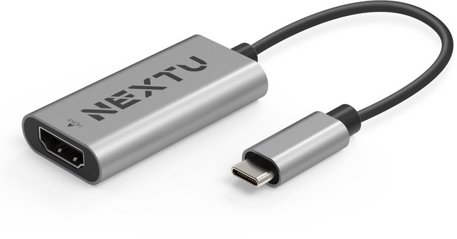넥스트유 C타입 to HDMI 2.0 미러링 컨버터 젠더 실버, NEXT-2231TCH, 1개