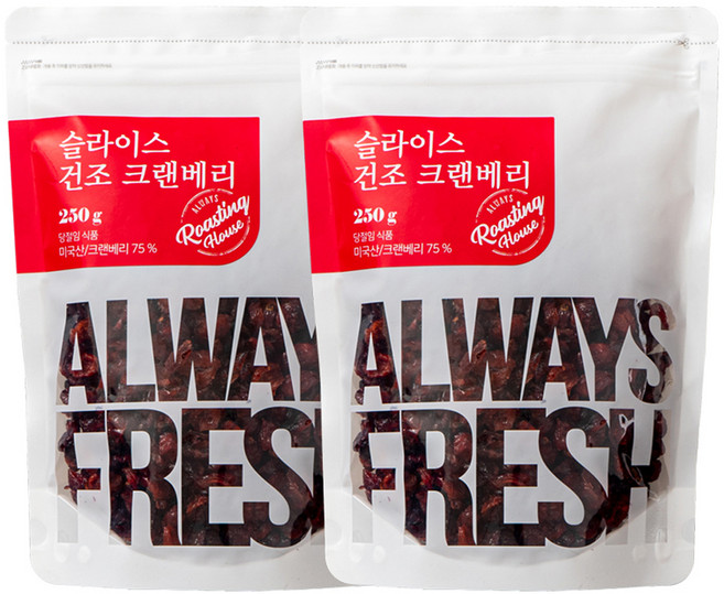 몸애조화 슬라이스 건조 크린베리, 250g, 2개