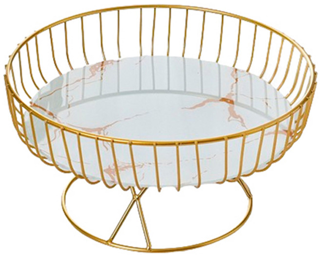 블럭마트 주방테이블 바구니 원형, 화이트, 1개