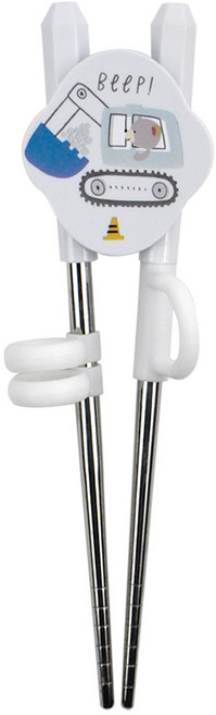 키친유 아동용 붕붕 포크레인 1단계 교정용젓가락, 혼합색상, 1개