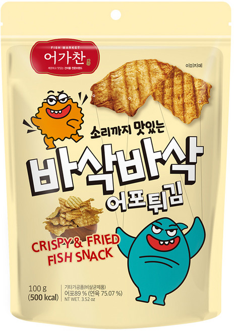 어가찬 소리까지 맛있는 바삭바삭 어포튀김, 100g, 1개