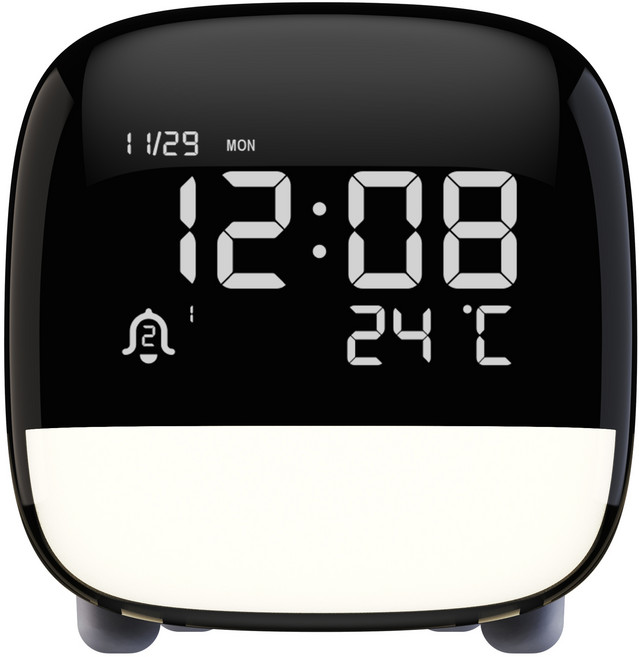 KAPPA 베드사이드 터치 라이트 LED 디지털 알람시계 TD417, 화이트