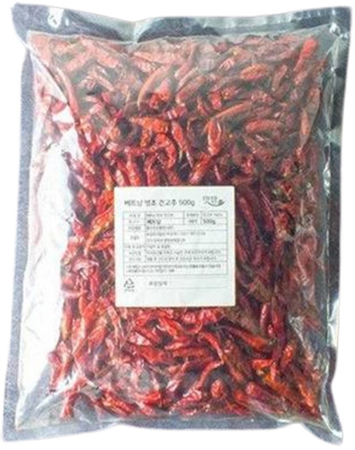 맛템 베트남 땡초 매운맛 건고추, 1개, 500g