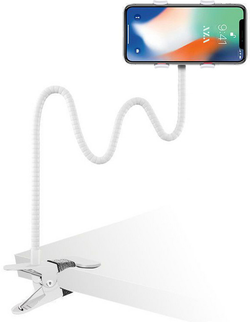 일상가득 아자벨 스네이크 집게형 휴대폰 거치대 97mm, 화이트, 1개