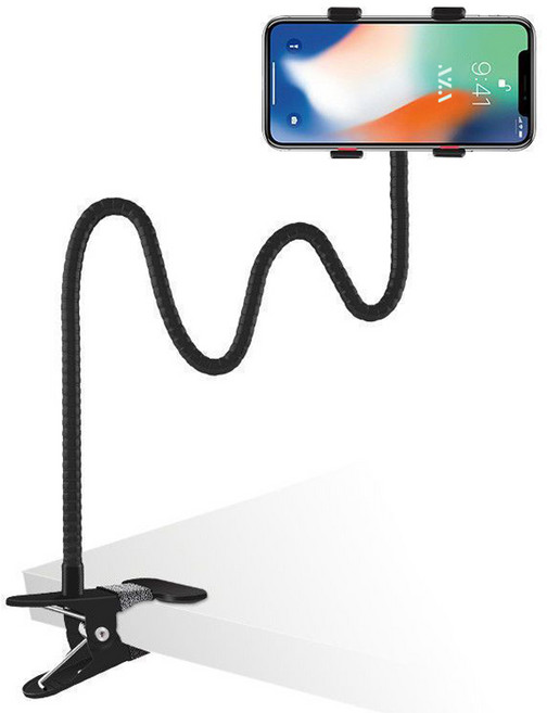 일상가득 아자벨 스네이크 집게형 휴대폰 거치대 97mm, 블랙, 1개