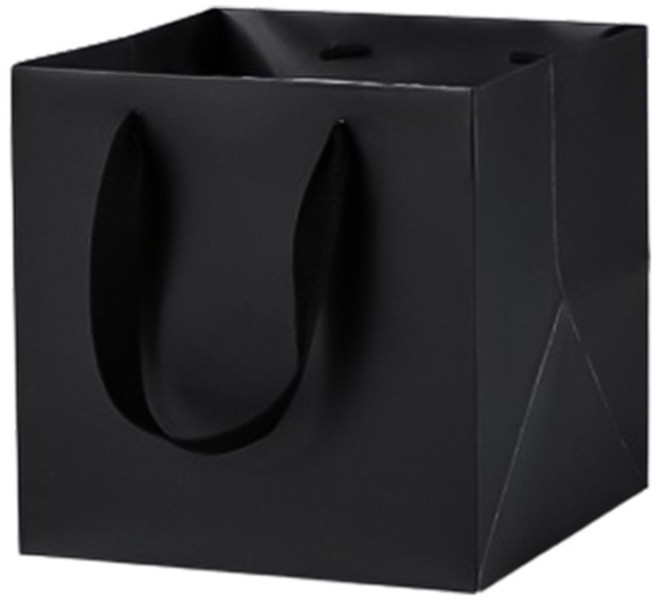 마켓감성 컬러 와이드 정사각 쇼핑백 중, 블랙, 7개