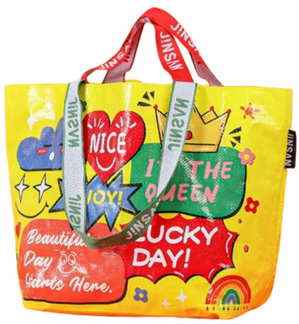 마켓감성 다회용 타포린 위빙 토트백, 토크, 2개