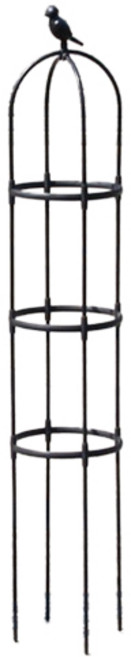 HorTus Garden Obelisk鳥形裝飾玫瑰花拱門 藤蔓植物支架 黑色 NO812, 1個