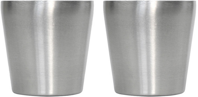 키친유 캠핑 스케치 스텐 이중컵 소 175ml, 실버, 2개