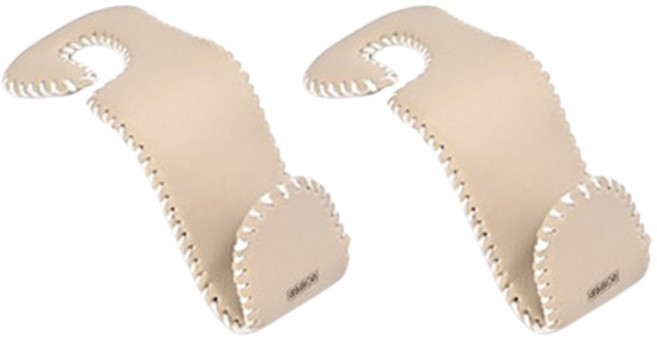 어반카 차량 헤드레스트 뒷좌석 가죽 후크걸이 세트, 2개, 베이지