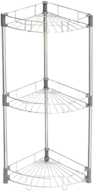 스텐팩토리 국내제조 스테인리스 다용도 욕실 코너 선반 3단, 1개